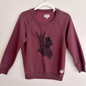 Jack Wills Burgundy Embroidered Pheasant Sweatshirt -- Size 4 (smalll)